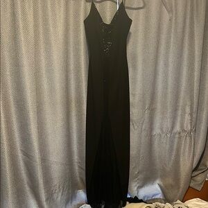 Fully beaded vintage Stenay Elegant Black Evening Dress